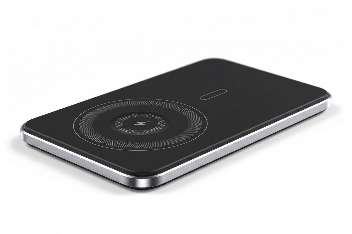 HELION AIR lying flat, black magnetic back up, seen from a three-quarter angle